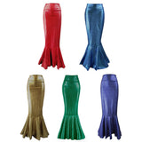 Long Trumpet Mermaid Vintage Skirts Women Elegant Beach Dress