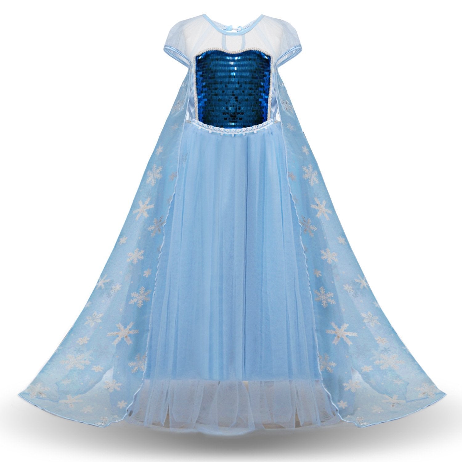 Girls Snow Queen Princess Frozen Dress Elsa Costumes for Birthday Party Cosplay