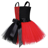 Girls Harley Quinn Tutu Dress with Headband Fancy Cosplay Tutu Dress Tulle Costume Outfit