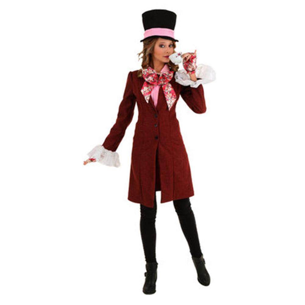 Halloween Women Deluxe Alice In Wonderland Mad Hatter Cosplay Costume