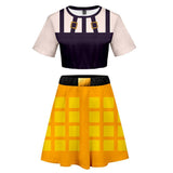 JoJo's Bizarre Adventure 2 Pieces Ghirga Narancia Outfits for Women Short Sleeves Crop Top + A Line Skirt Sets