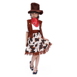 Adorable Little Girls Cowgirl Halloween Costume Wild West Party Cosplay Dress Outfit