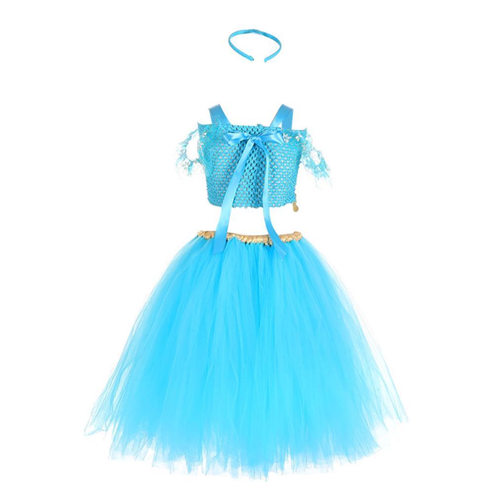 Girls Princess Jasmine Tutu Dress Costume Party Stage Tutu Dress Up