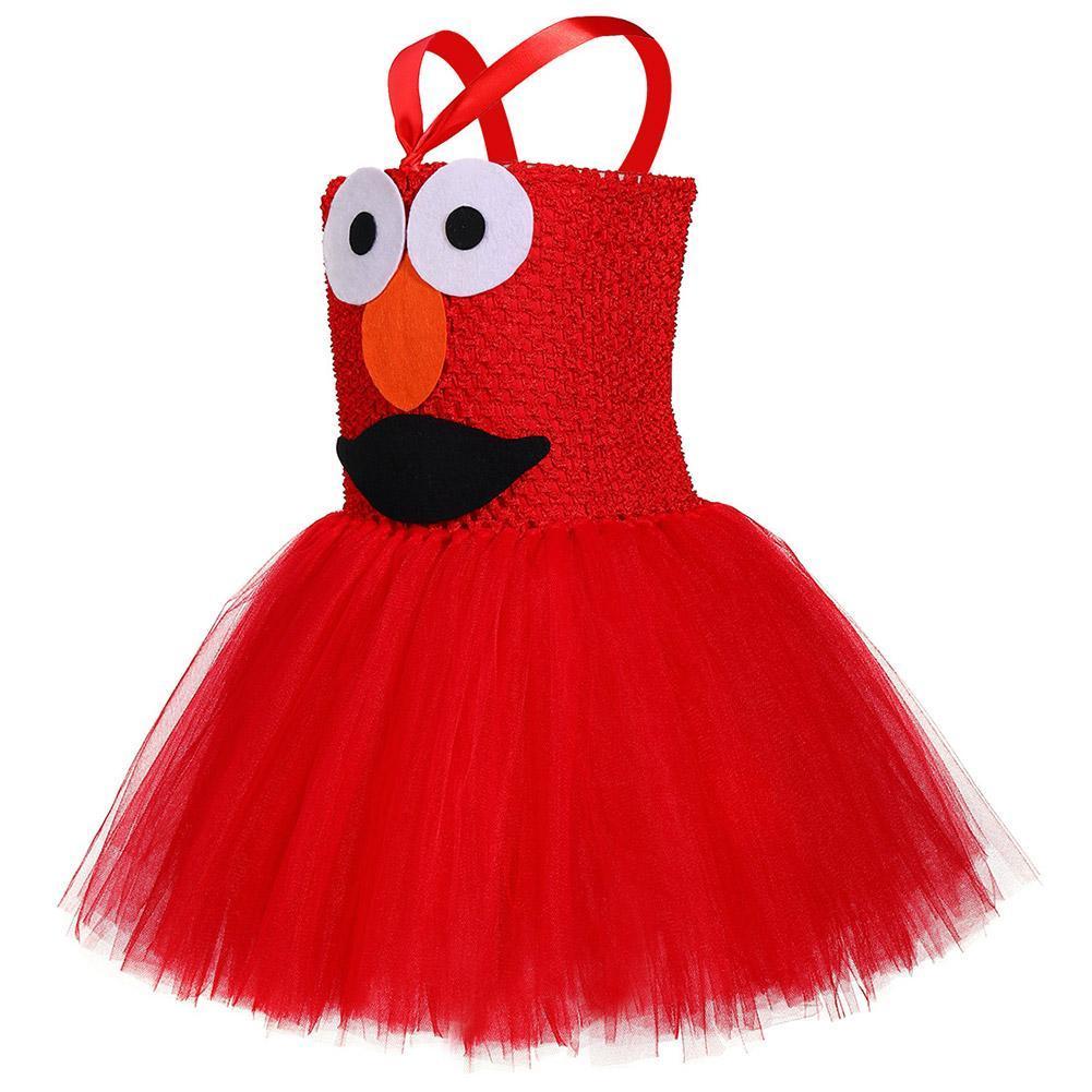 Girls Cookie Monster Dress Costume Halloween Party Tulle Tutu Dress Up