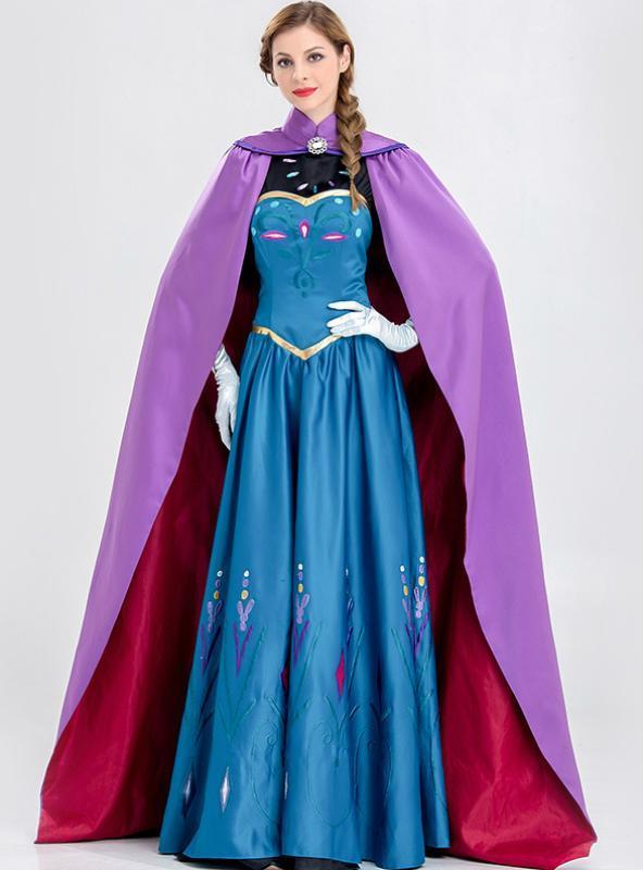 Princess Frozen Skirt Queen Anna Cloak Dress