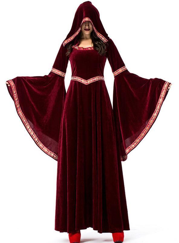 Halloween Wine Red Vampire Wizard Costume