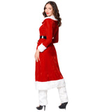 Women Sexy Christmas Dress Female Adult Red Long Dresses Xmas Party Fancy Free Size Winter Warm Robe