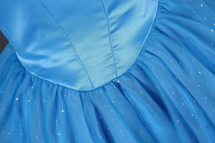 Disney A Cinderella Story Cinderalla Dress Cosplay Costume for Kids Girls Blue