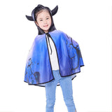 Girls Halloween Cloak Party Carnival Performance Costume Kids Ox Horn Cloak Festival Cosplay Masquerade Supplies