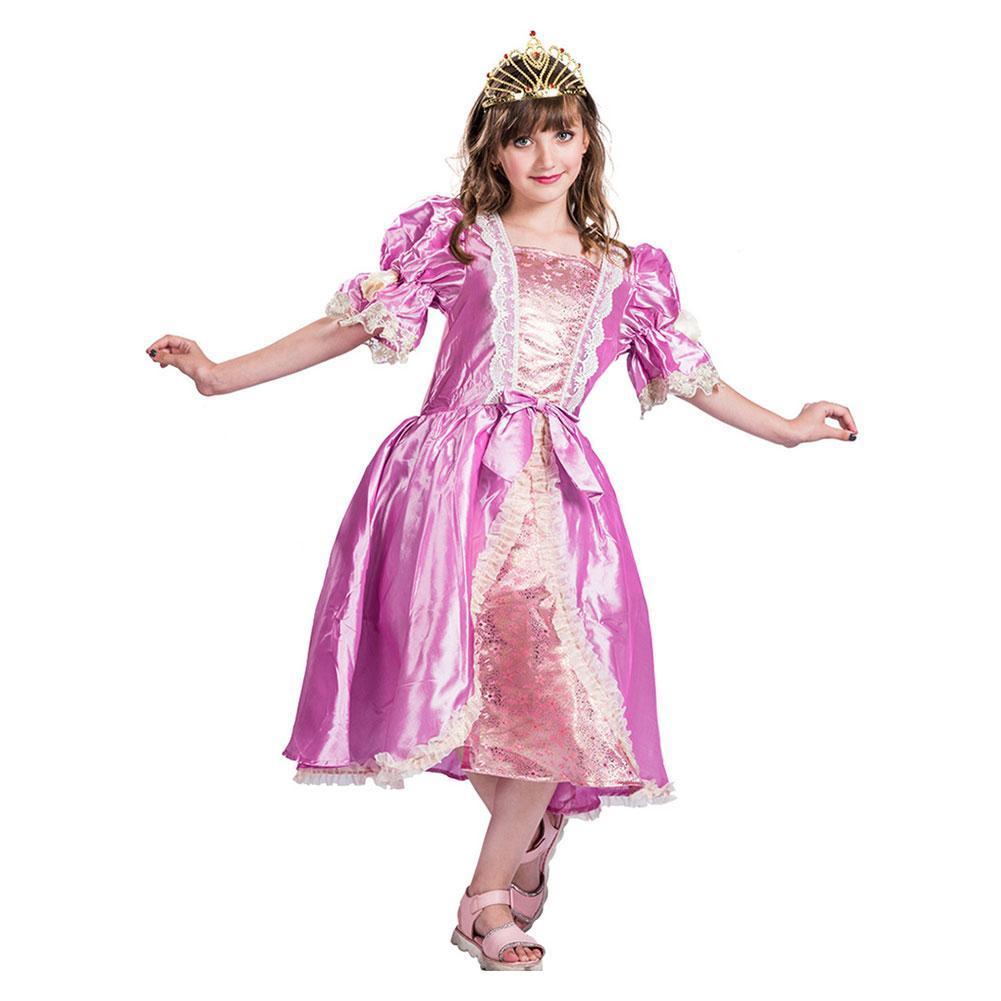 Girls Princess Pink Victorian Party Dress Kids Novelty Halloween Costume