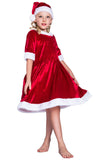 Girls' Holiday Christmas Santa Flowing Dress with Hat