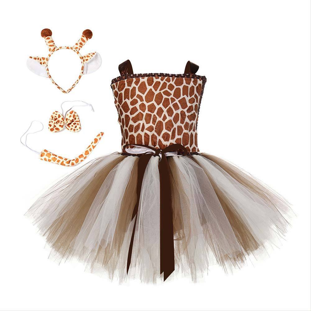 Girls Halloween Tutu Dress Costumes Toddler Giraffe Ball Gown Dress Kids Carnival Party Princess Dress