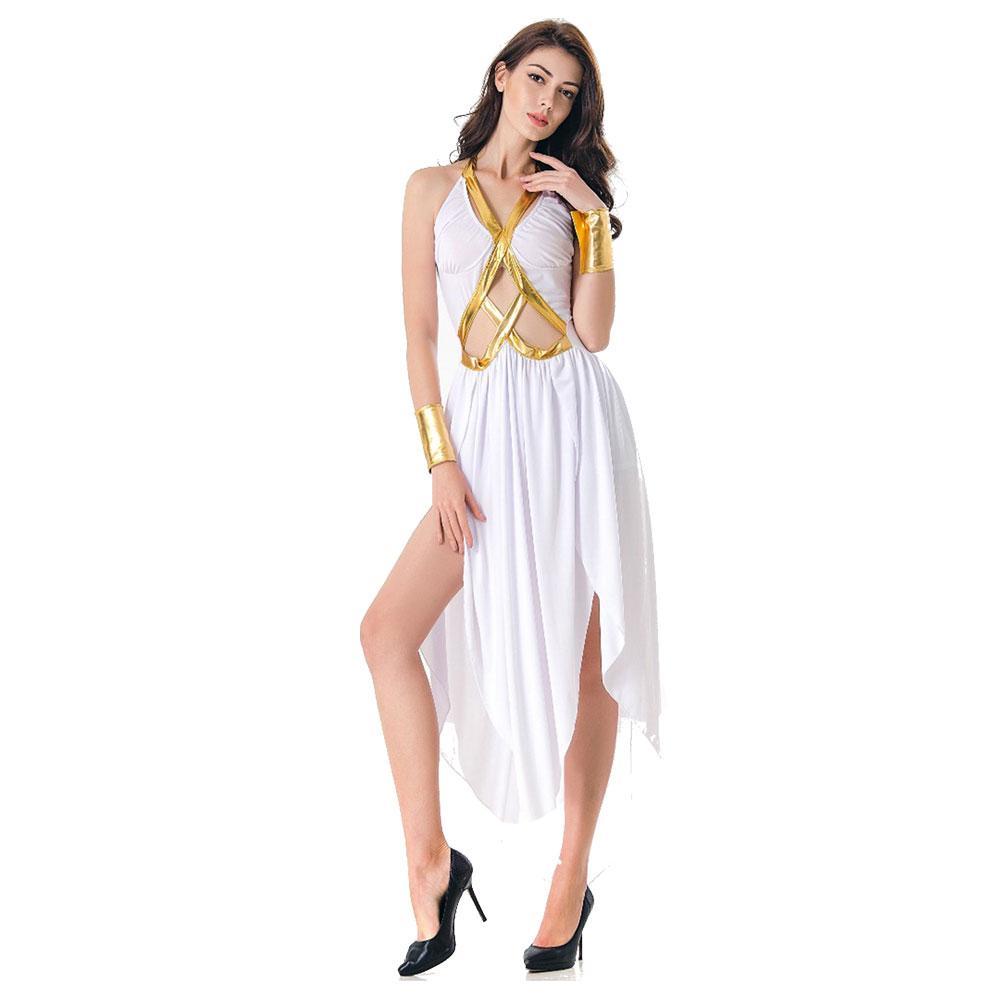 Goddess Athena Cosplay Costume Medieval Retro Sexy Dress Women Girls Fancy Dress for Halloween Carnival Party