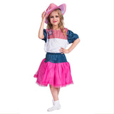 Halloween Girls Wild West Party Pink and Blue Cowgirl Costume Deluxe Costume Outfit