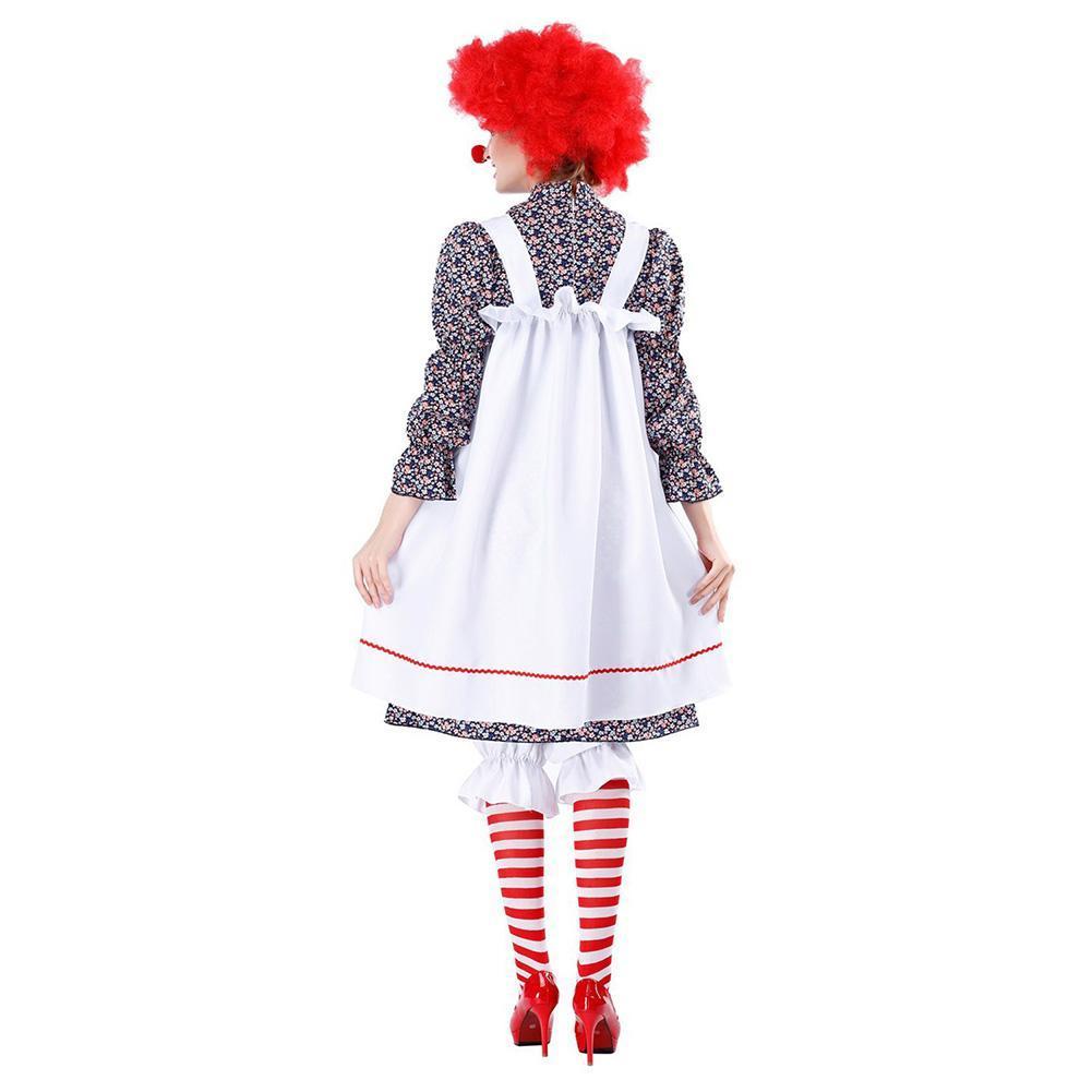 Halloween Women Humor Circus Clown Costume Fancy Party Cosplay Outfit