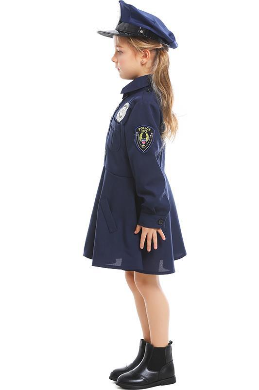 Kids Girls Toddlers Halloween Cosplay Costume Policeman Officer Suit Outfit