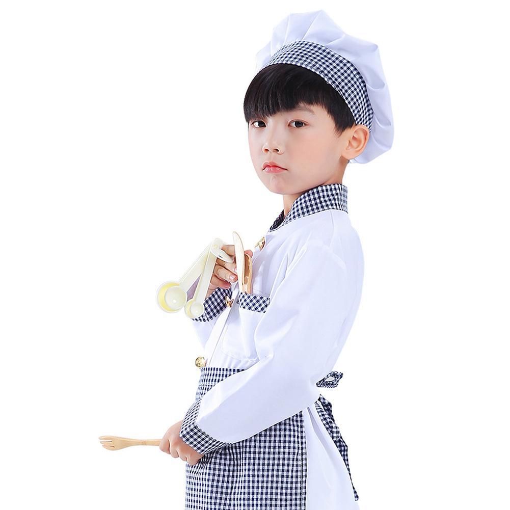 Kids Role Play Dress Up Pretend Chef Costume Playset for Halloween Performance Outfit