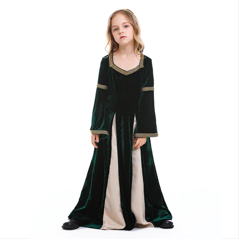 Girls Medieval Court Dress Costumes Cosplay Retro Gown Fancy Victorian Vintage Dresses