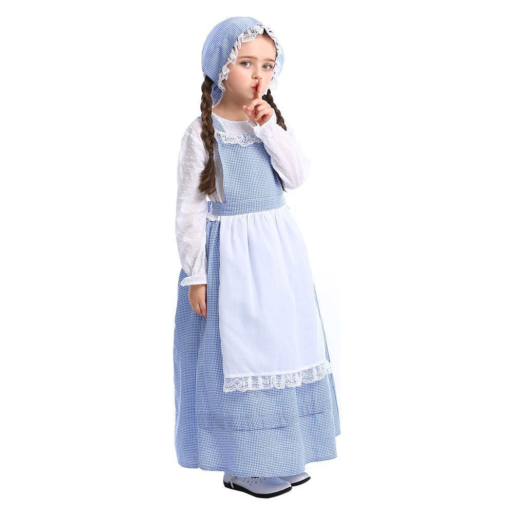 Girls Costume Deluxe Prairie Dress for Halloween Costume Dress Up Party