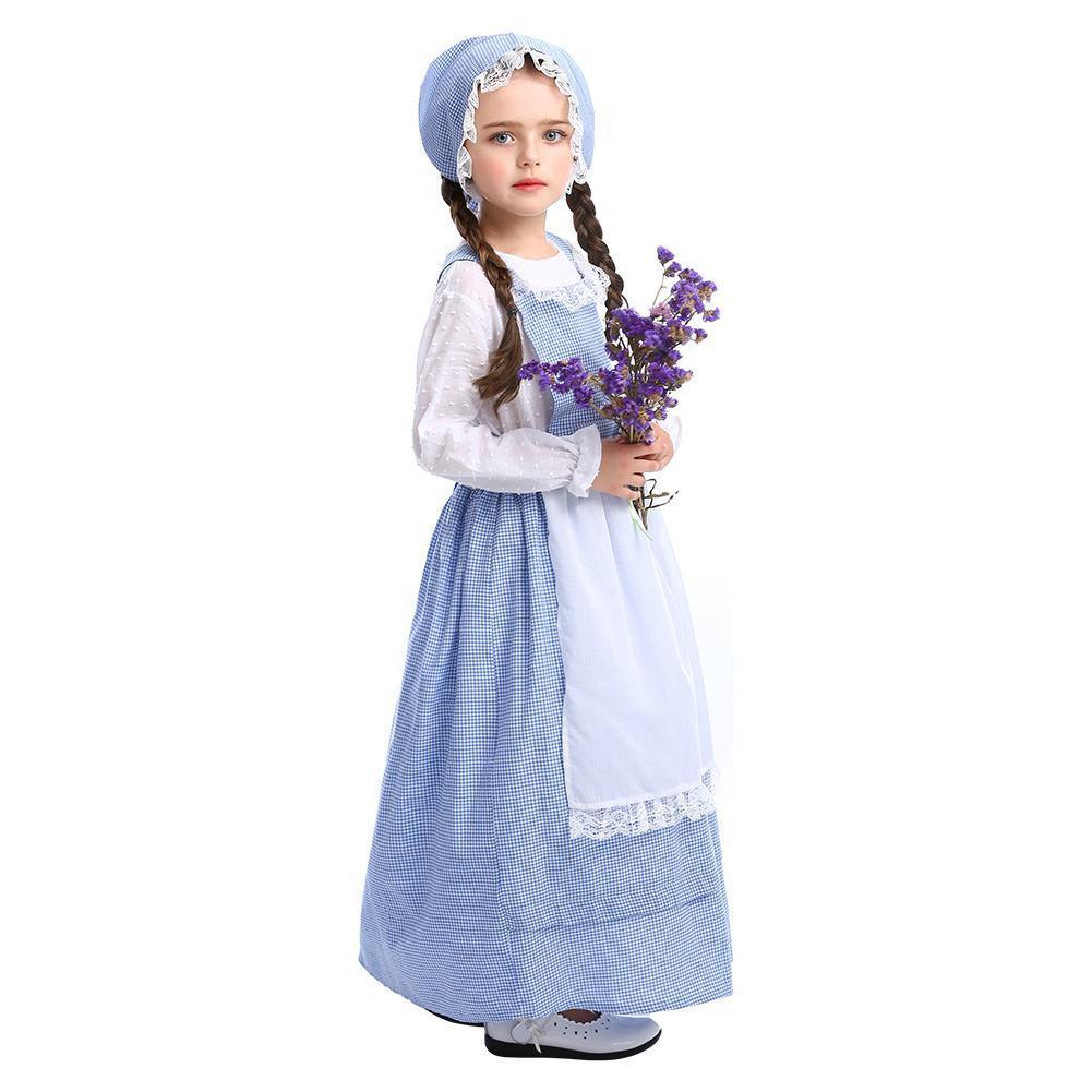 Girls Costume Deluxe Prairie Dress for Halloween Costume Dress Up Party