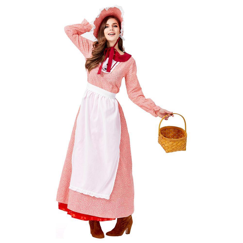 Pioneer Costume Dress Women American Historical Clothing Prairie Colonial  Dress