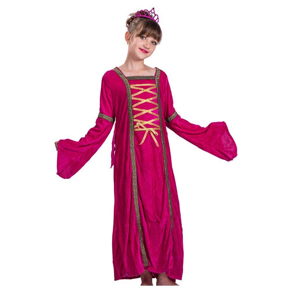 Girls Regal Queen Princess Victorian Party Dress Kids Halloween Costume
