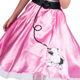 Girls 1950s Pink Poodle Dress and Scarf Costume Evening Wear for Party