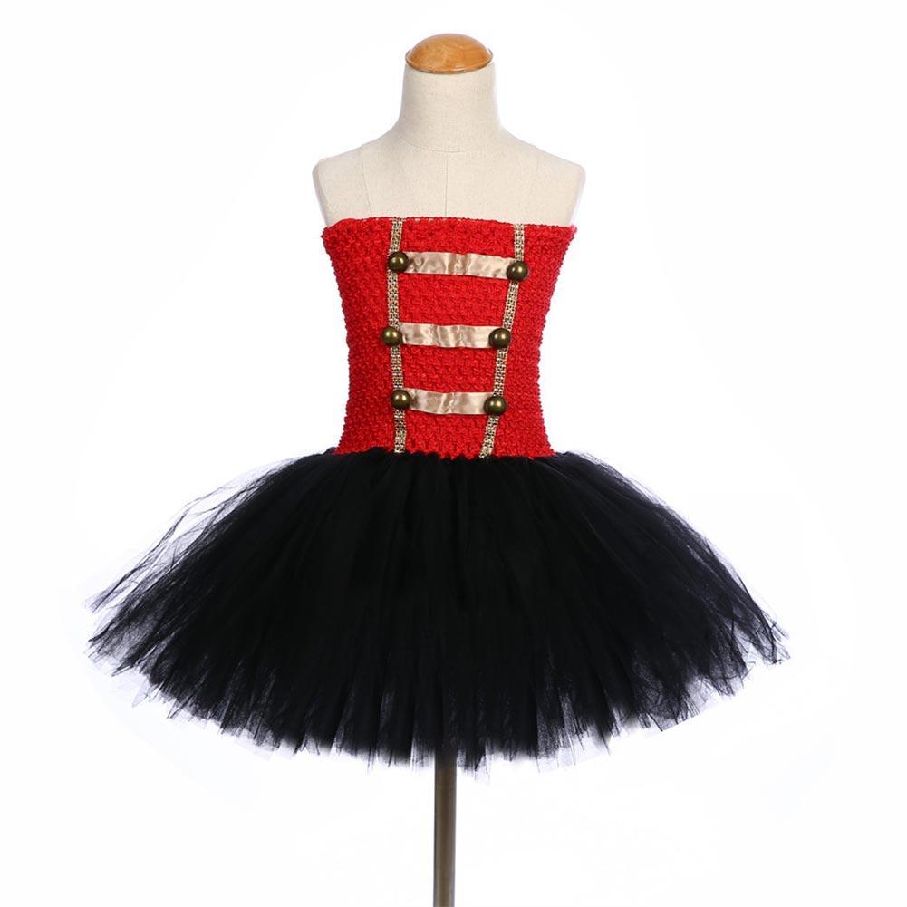 Girls Royal Honour Guard Tutu Dress with Headband Fancy Cosplay Tutu Dress Tulle Costume Outfit