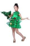 Girls Christmas Tree Costume Dress Toddler Santa Claus Party Costume