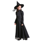 Girls Black Witches Dress Costumes Cosplay Halloween Party Dress Costume