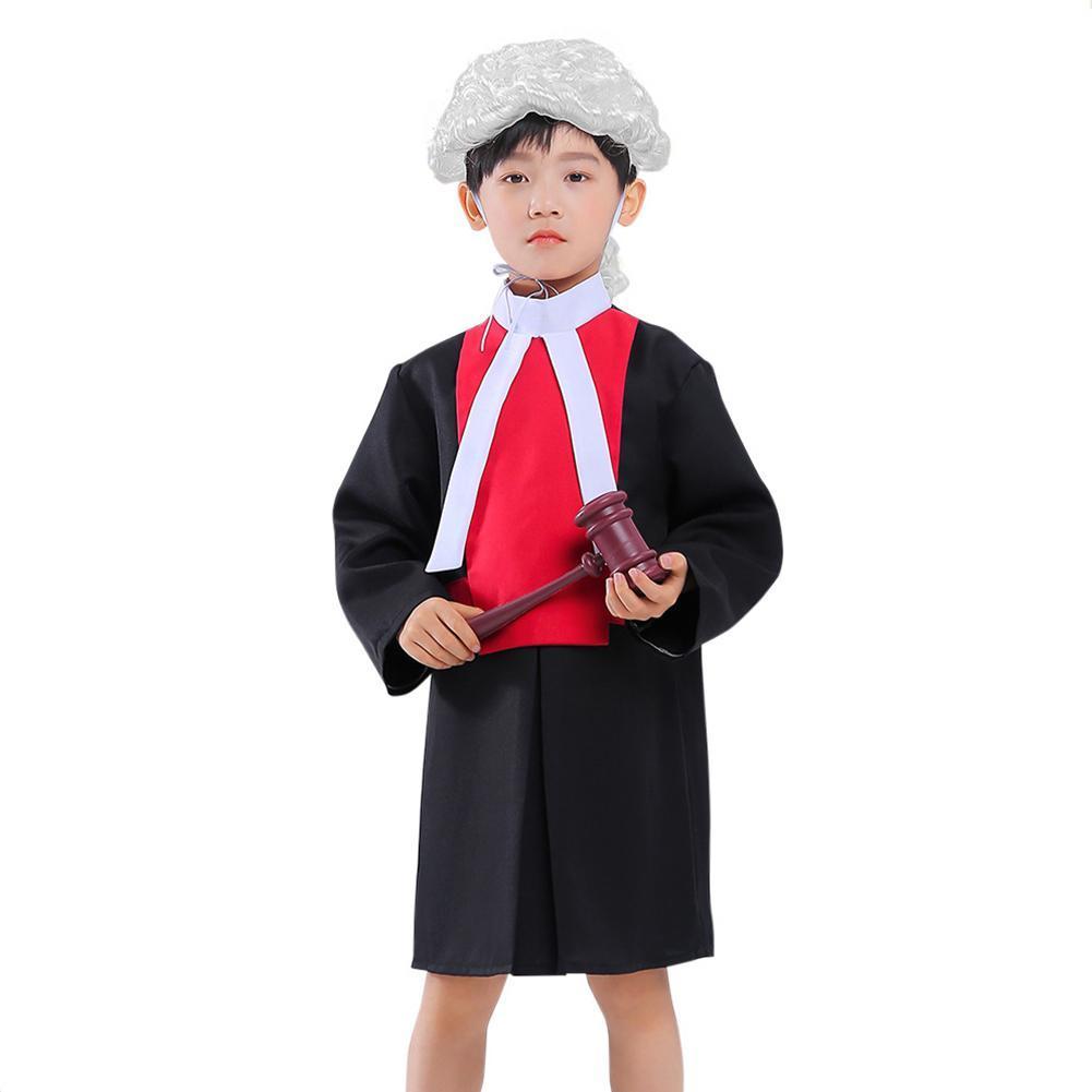 Halloween Boys Judge Role Play Costume Party Stage Performance Cosplay Outfit