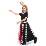 Girls Poker Queen Costume Dress Halloween Cosplay Party Summer Short Sleeve Maxi Dresses