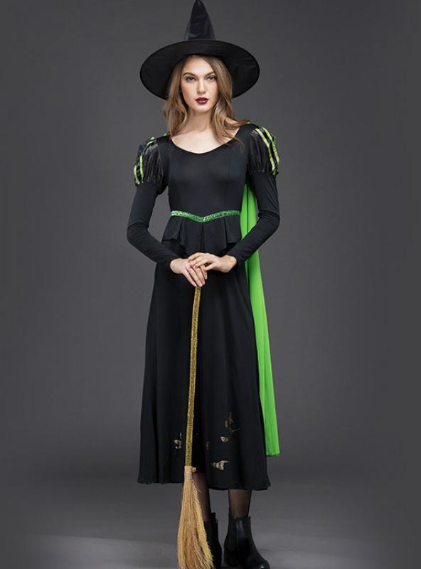 Elastic Milk Silk Long Sleeve Dress Halloween Witch