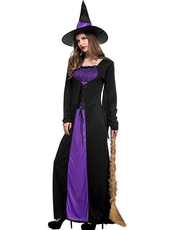 Halloween Party Carnival Purple Witch Cosplay