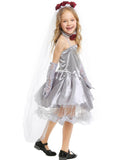 Children Cosplay Ghost Bride Silver Grey Dress