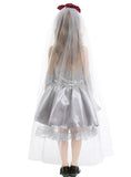 Children Cosplay Ghost Bride Silver Grey Dress
