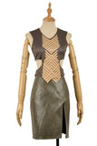 Black Panther Nakia Knitted Printed Top Leather Skirt