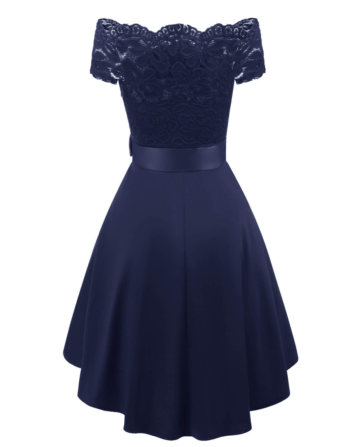 1950s Vintage Plus Size Evening Party Off Shoulder Robe High Low 3/4 Sleeve Elegant Lace Dress