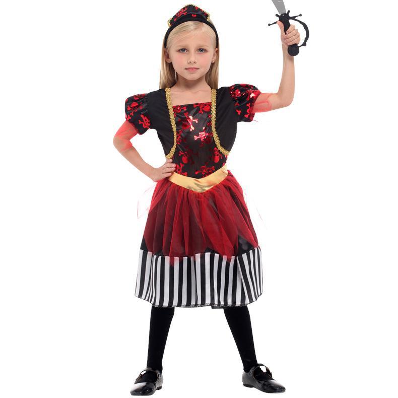 Halloween Cosplay Party Children Girls Pirate Costume Set Halloween Dress Up Party Costume