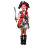 Kids Halloween Party Dress Up Costume Children Girls Pirate Dress Costume Full Set