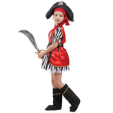 Kids Halloween Party Dress Up Costume Children Girls Pirate Dress Costume Full Set