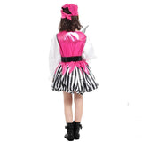 Little Girls Pink Pirate Halloween Costume Party Fancy Cosplay Outfit Dress