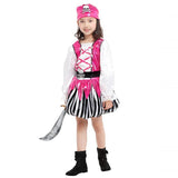 Little Girls Pink Pirate Halloween Costume Party Fancy Cosplay Outfit Dress