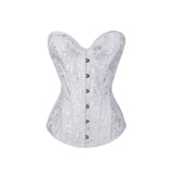 Women's Gothic Jacquard Overbust Corset Waist Slimming Floral Bustiers Corsets Corselet Sexy Lingerie