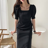 New Summer Women Solid Color Elegant Vestidos Business Party Bodycon Work Office Lady Female Dress