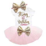 Baby Girl Birthday 1 Year Baptism Tutu Dress Princess Toddler Girl Party Outfits