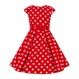 2021 Tunic Midi Kids Baby Girl 50s Vintage Dress Short Sleeve Cherry Strawberry Dresse High Waist Floral Retro Dress for Girl