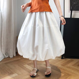 Autumn Women Vintage High Waist Elegant Bud Solid Tutu Skirts