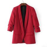 Slim Blazers Women Suit Jacket Work Office Lady Suit None Button Business Blazer Coat