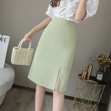 Summer Women Bodycon Skirt Split Skirt Office Lady Midi Slim Pencil Skirts For Female Skirt